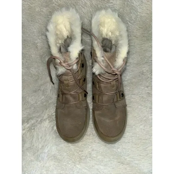 Sorel Suede Faux Fur Lined Boots Size 8 - Picture 2 of 10